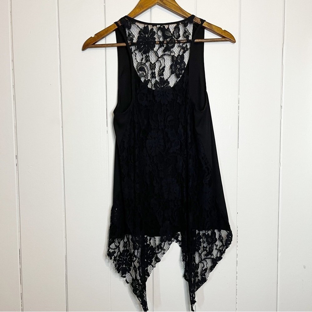 BB Dakota Black Lace Back Tank Top. Size Small.